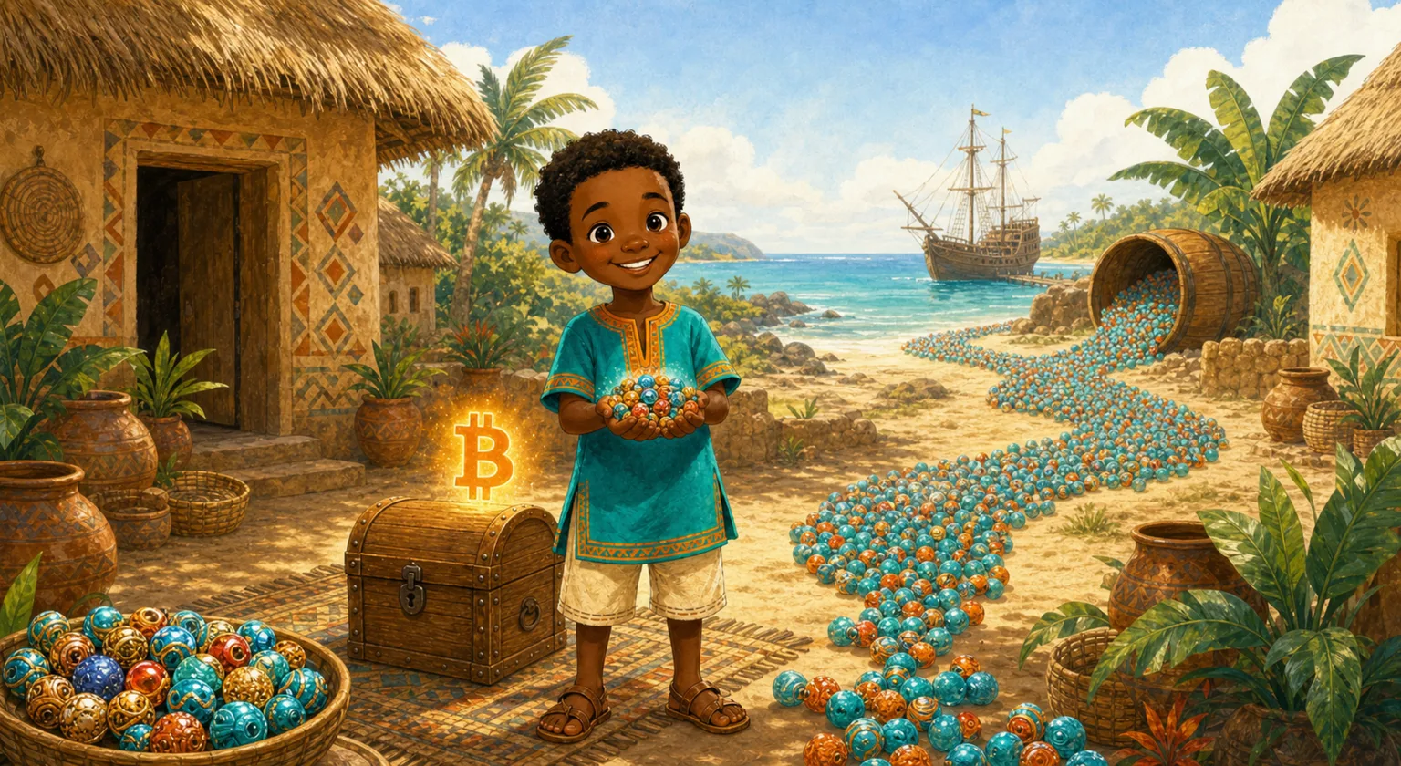 Cover illustration of “The Beautiful Glass Beads”