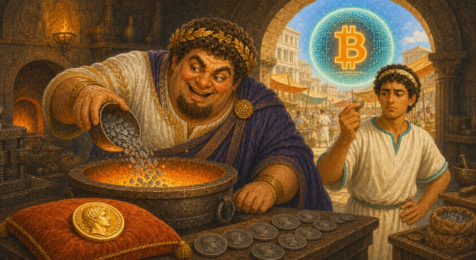 Cover illustration of “The Greedy Emperor's Coins”